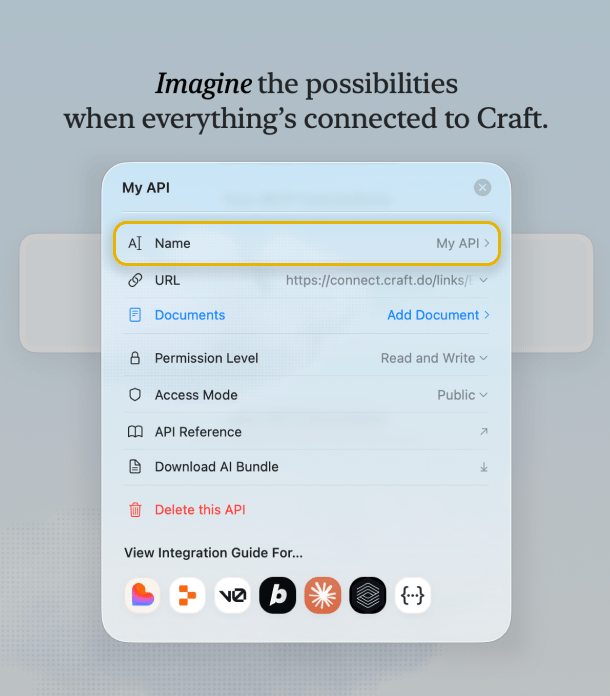 Configure API connection settings