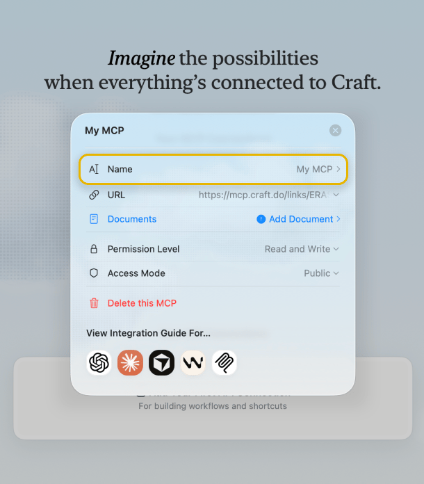 Configure MCP connection settings