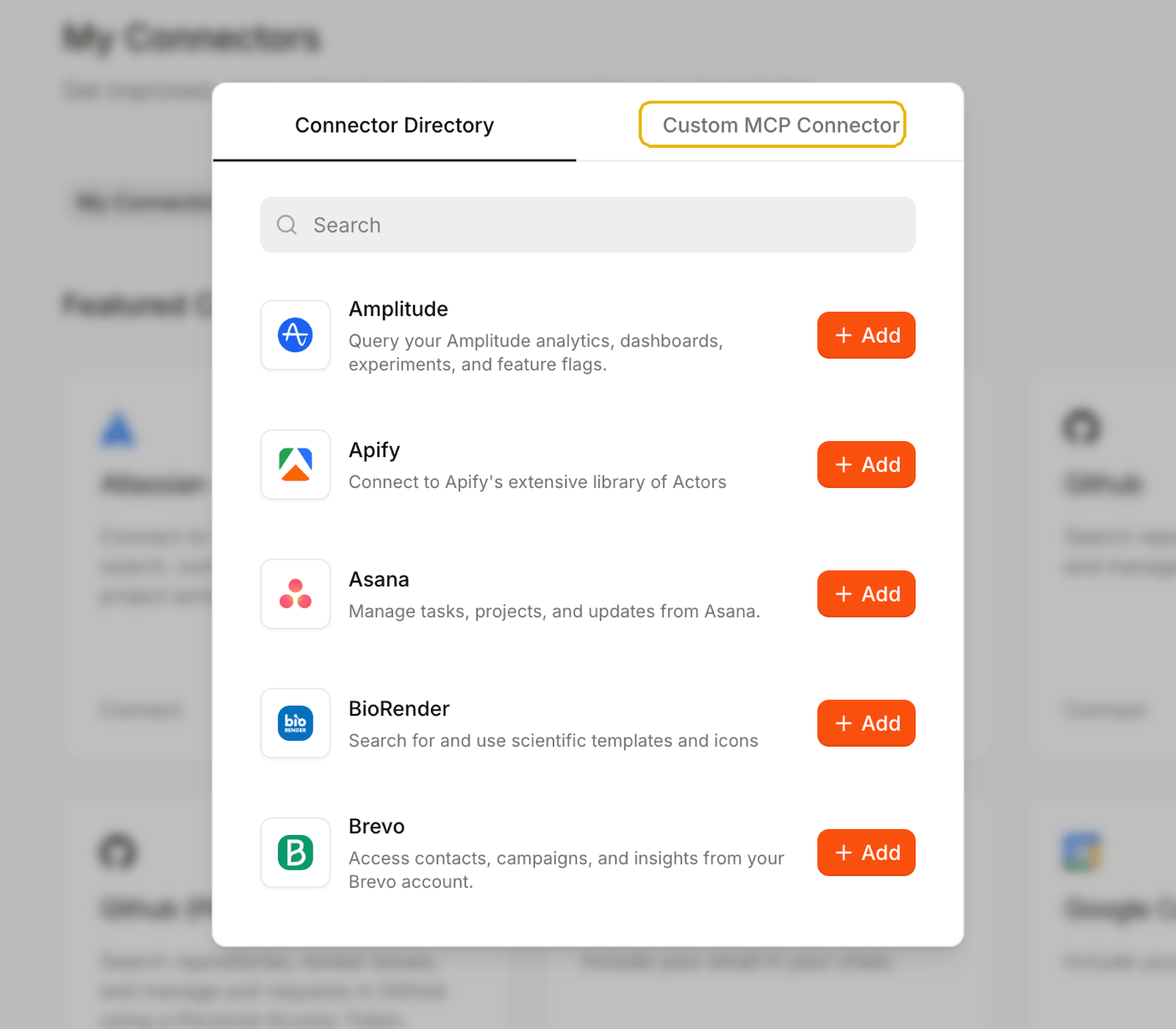 Add a Custom MCP Connector