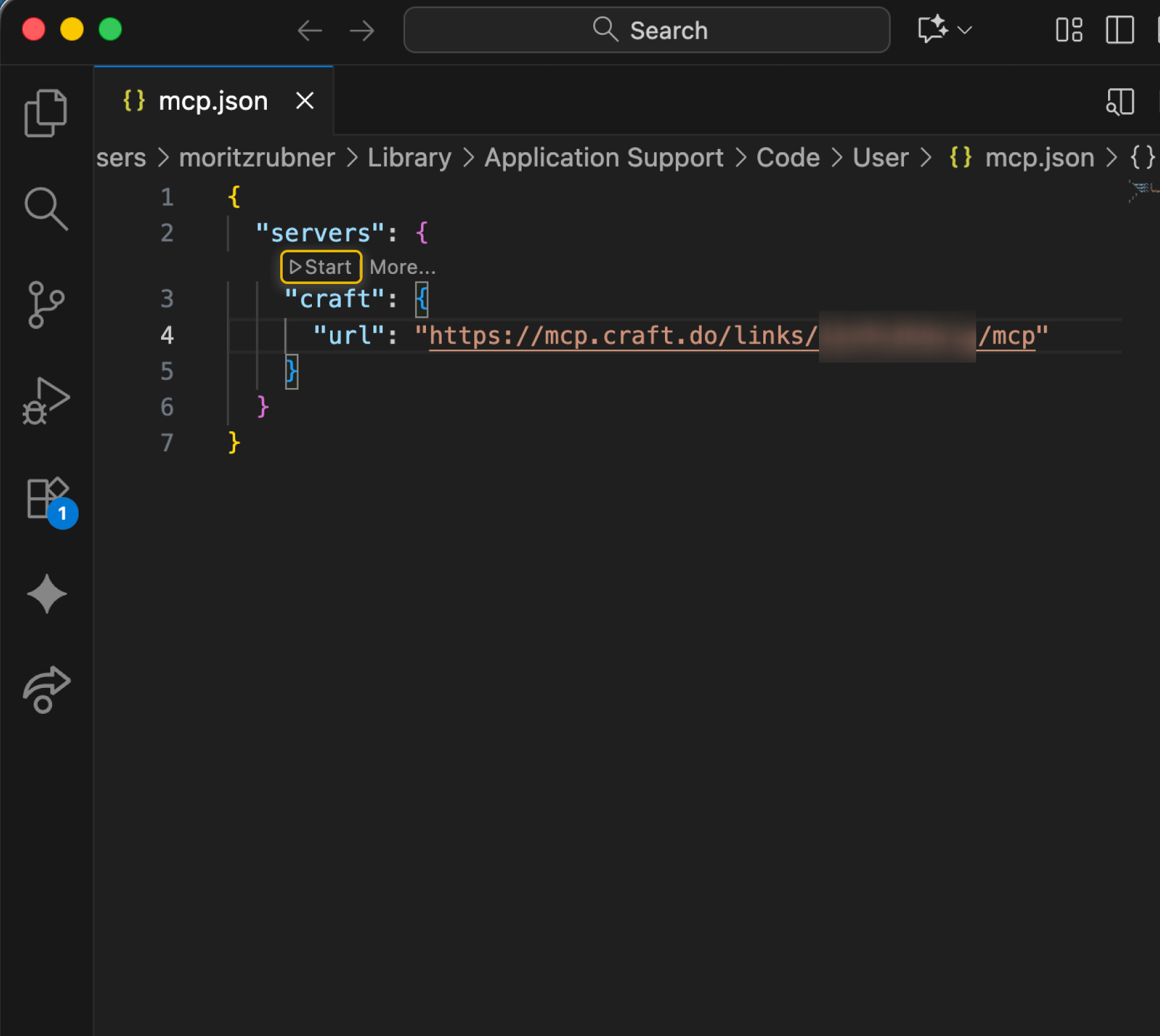 Save the MCP configuration file
