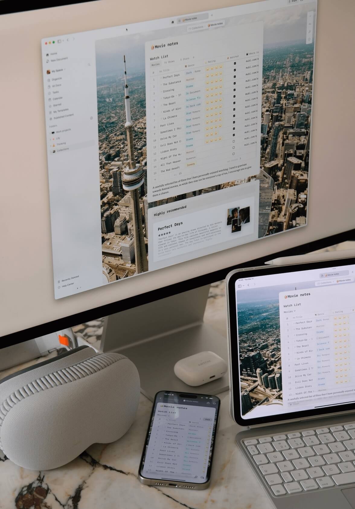 Mac, iPad, iPhone. Same notes. Included.
