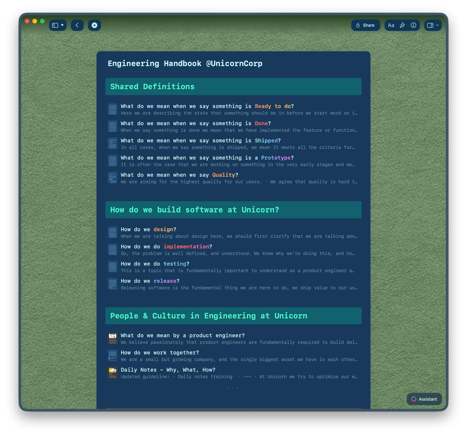 Technical onboarding docs