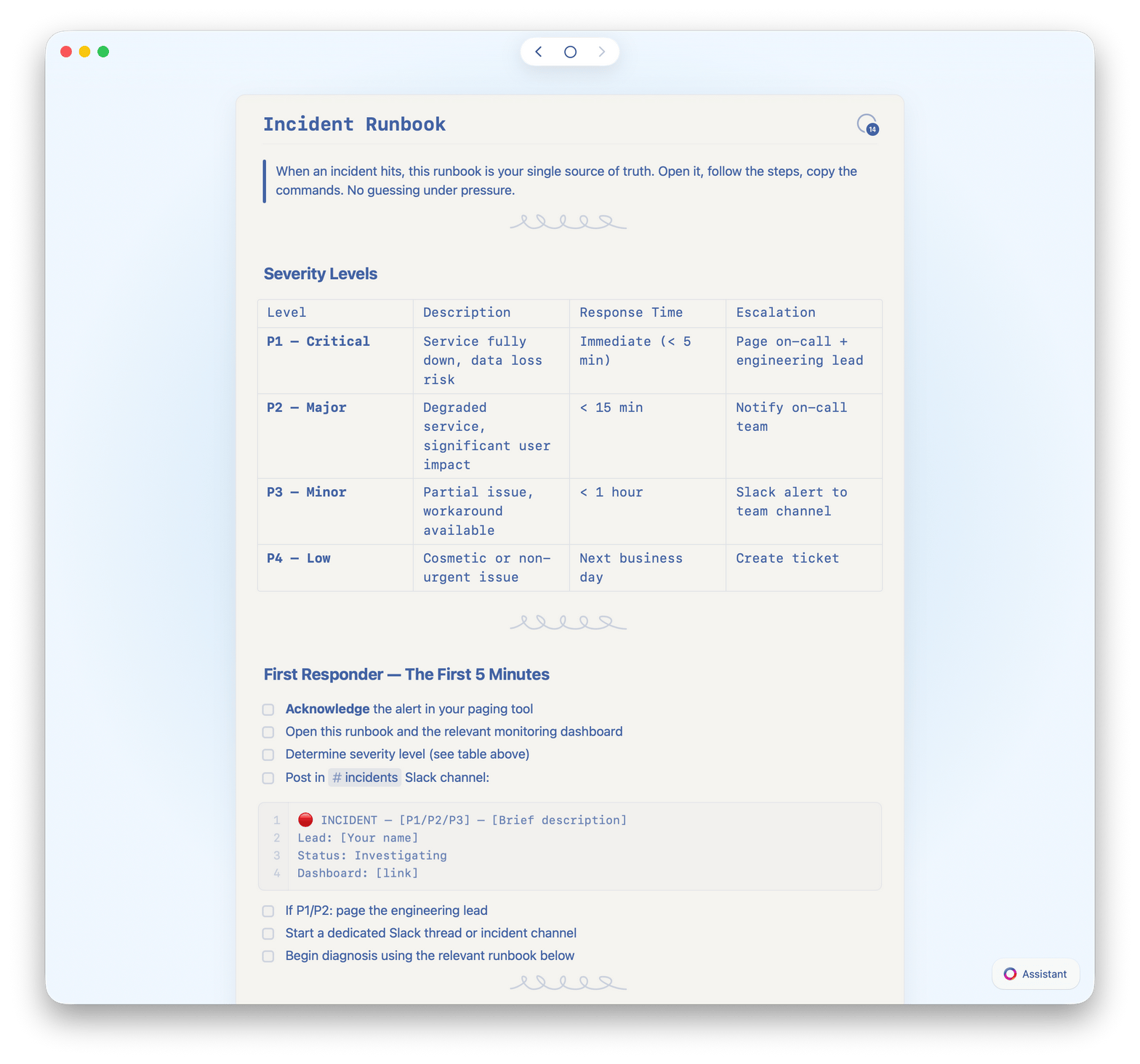 Runbooks that work under pressure