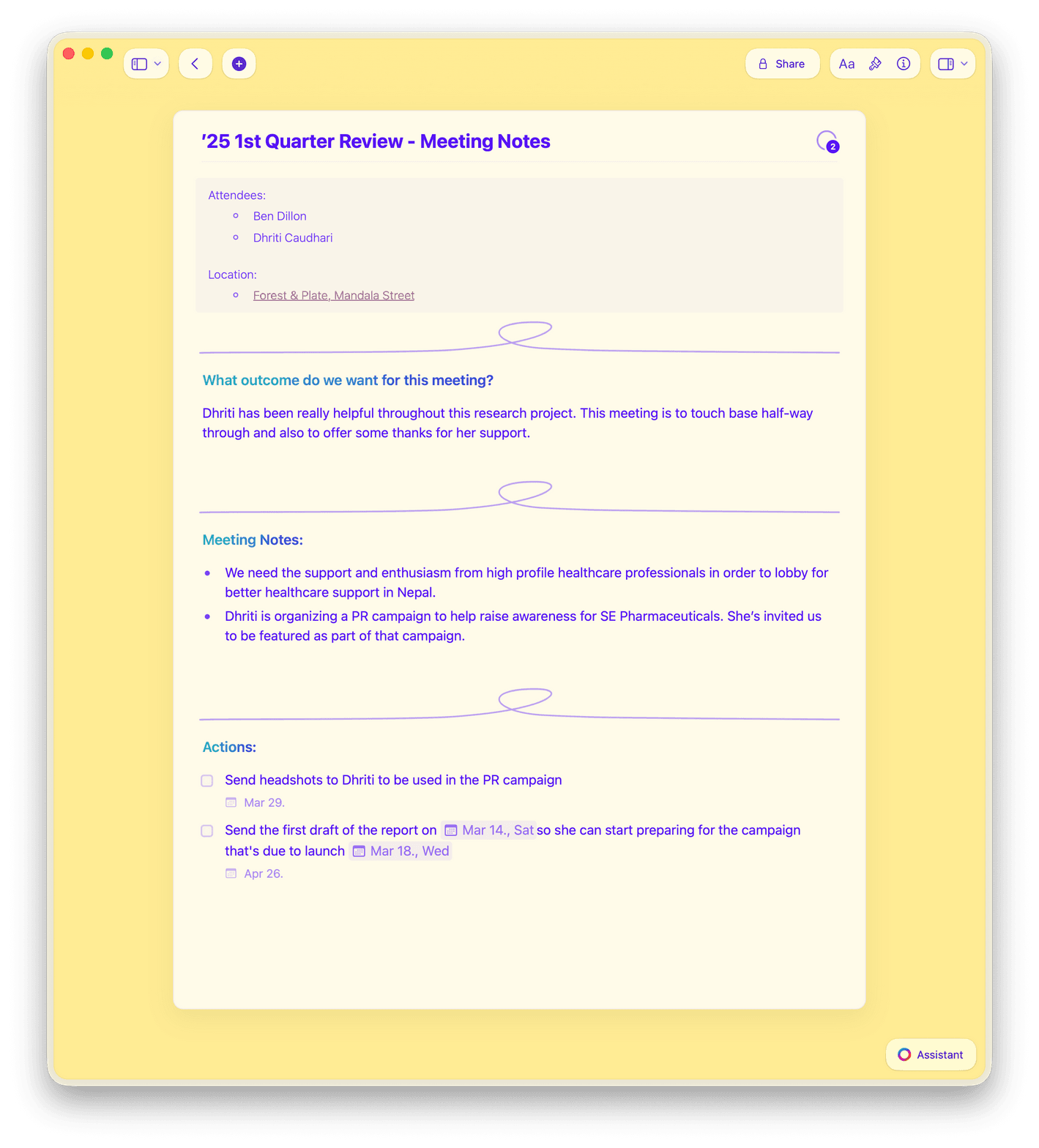 Meeting notes