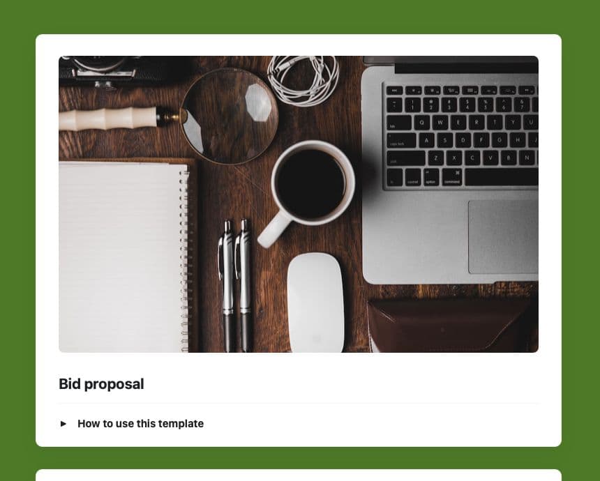Craft Free Template: Bid proposal