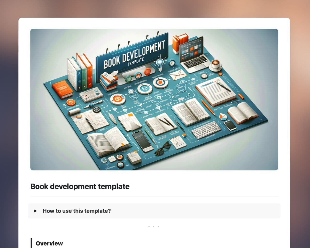 Craft Free Template: Book development template