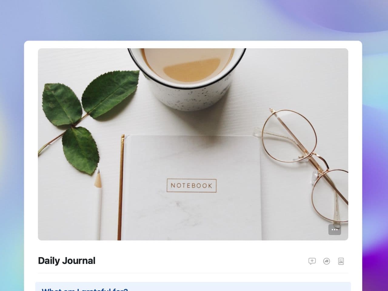 Screenshot of a Daily Journal Template