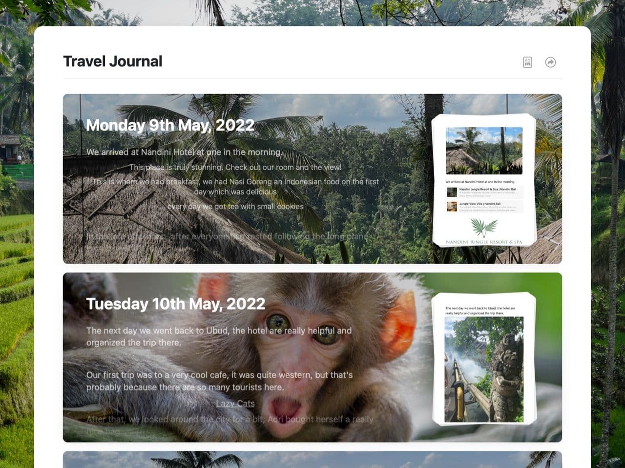 Craft Free Template: Travel Journal